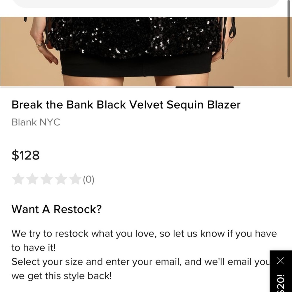 Blank NYC Break the Bank black velvet sequin blazer - Picture 13 of 13
